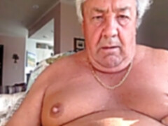 grandfather showcase on webcam