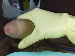 Rubber gloves wank