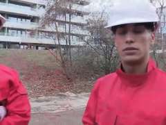 Inexperienced Construction Worker Brings His Curious Friend For A Wild