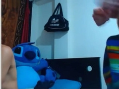 Amateur teen plays with and sucks friends huge cock