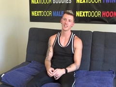 Tattooed Casting Jock Cums During Solo Session