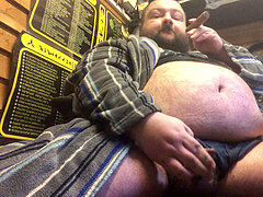 Gay fat, ruined orgasm, tummy