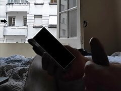 Neighbor pretending clean her window to watch me naked masturbating