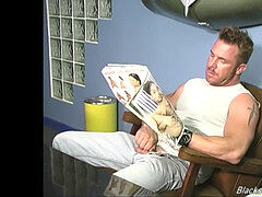 Muscular white fellow makes love with a dark-hued dude