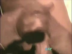 Frolicking with his gigantic chisel and nutting rock-hard all over