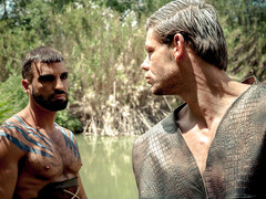 Warrior rimming and fucking a man in a steamy parody