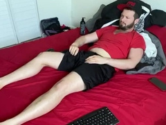 Asher Devin Bored at Home Solo Masturbate Jizzes on Tee-Shirt