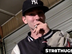 Str8Thugs.com - Inked hetero stud's douche-corded wanking and jism unloading solo have fun