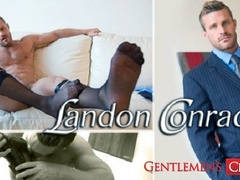 Hunk Landon Conrad Strokes His Cock While Stripping Off His Clothes