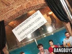 Turned on dudes blowing dicks during group party oral time