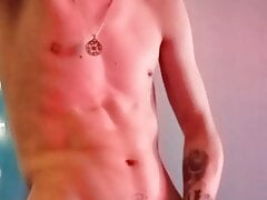 Young skinny boy jerking off on camera