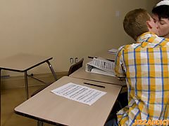 Benjamin Riley and Billy London get naughty in the classroom