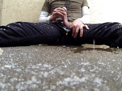 Wetting my pants in a park during a snowstorm