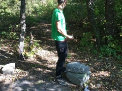 Jerk Off At The Cruising Area - Cum With Both Hands On Used Condoms ( Long Video Version )