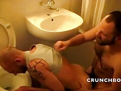 Sexy bear fucking my hole in the toilets