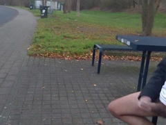 German daddy wanking outdoor 2