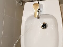Piss in public toilet