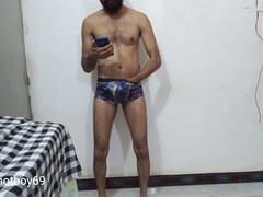 Hot guy Ultrahotboy69 shows off his hard cock in lingerie