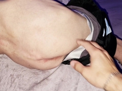 Thin shagging lad serviced dad's lollipop to get scorching jizm in his backside !