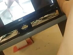 Jerking off while looking latina dancing sexy