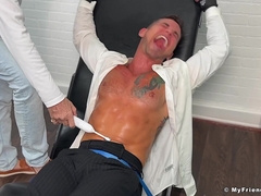 Strapped Up Archer Croft Suffers Kittles On His Size 8 Soles