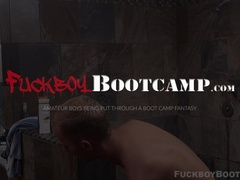 Hung Preston Lee jerks his dick off in the shower post workout