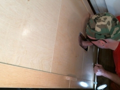 Overhead View of Gloryhole Prick Sucking
