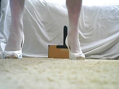 Crossdress Gurl Fucks BBC Dildo