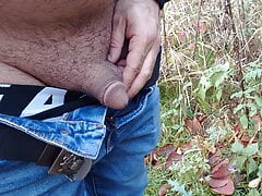 Hairy outdoor Nature playing Peeing