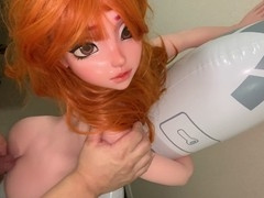 Fat guy fuck doll, airplane jerk off, airplane