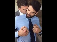 Boss kissing his lover in the office