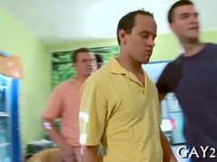 Guys pounding each other hard