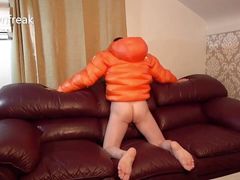 Down Jacket Leather Sofa Humping