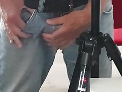 HOT JEANS BOY WHILE MOANING JERKING HIS BIG DICK AND CUMMING