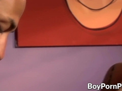 Enticing twink's ass and mouth smashed at the same time