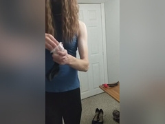Crossdresser Helpless In Self Bondage & Gagged