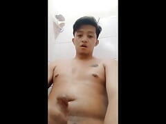 Young Asian Teen Guy Bathroom Pissing And Jerk Off