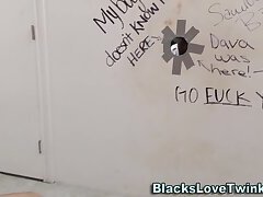 White stud sucking black gloryhole