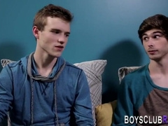 Twink amateurs in threeway gobble cocks