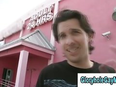 Gay guy sucks straight guys cock in amateur gay gloryhole