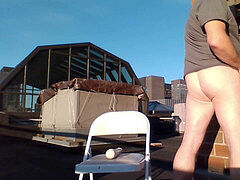 Joey D long outdoor flick anal & pop-shot curvy bum