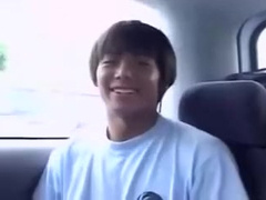 Hot Twink jacks off in car in traffic