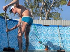 Manager suggested twunk janitor to give him a blowage and smash him right in the pool - 381