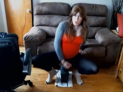 Huge Anal Toy Play for Crossdresser