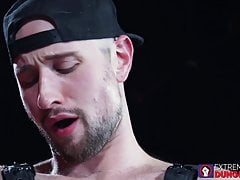 Blond gay with glasses ass fucked and fisted after lubing