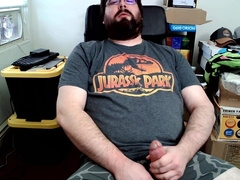 Nerdy Cub Still In His Lingerie Takes Care Of His Morning Manstick