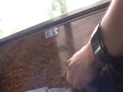 Twunk Hand-job in the Bus