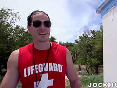 hardcore barebacking after deepthroating spunk-pump outdoor in the Sun