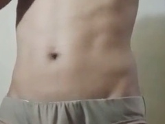 Innocent twink boy fresh out of the shower, showcasing his petite yet breathtaking assets