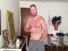 furry ginger hunk jerking off